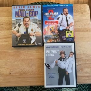 DVDs Paul Blart Mall Cop,Paul Blart Mall Cop 2,I Now Pronounce You Chuck & Larry